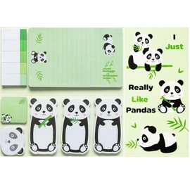 440 Sheets Panda Sticky Notes Set, Writing Memo Pads Self-Stick, Notes Pads, Back to School, Page Marker, for Teacher Student
