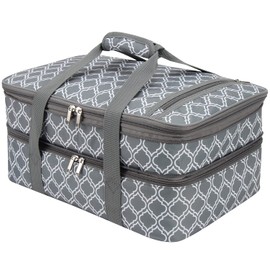 FATOLXX Insulated Casserole Dish Carrier Bag - Food Carriers for Hot or Cold Travel Potluck Parties,Picnic,Cookouts,Beach (Laurel Green)