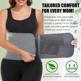 Mamody Postpartum Belly Wrap, Postpartum Belly Band, Abdominal Binder Post Surgery E...