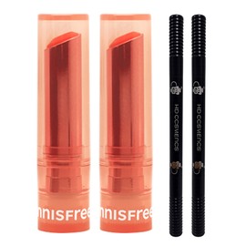 Innisfree Dewy Tint Lip Balm No. 3 Love Beige 2pcs + Eyebrow Gray Brown 2pcs / 이니스프리 듀이 틴트 립밤 3호 러브 베이지 2개+아이브로우 회갈색 2개