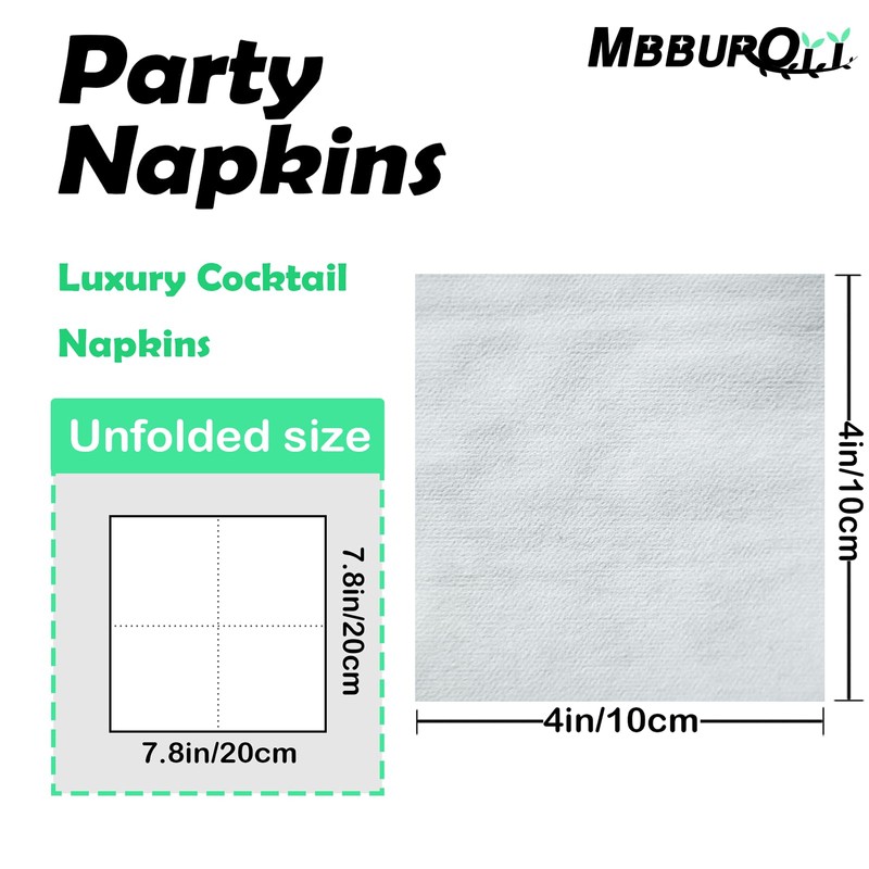 MBBUROYY Disposable Cocktail Napkins Cloth Like Napkins Disposable Table Napkins