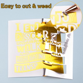 GIRAFVINYL Gold Chrome Vinyl - 12" x 30 ft Gold Metallic Mirror Permanent Vinyl for DIY Home and Car Decor, Stickers