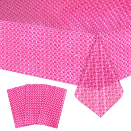 DecorWoo 3 Pack Plastic Rectangle tablecloths, Disposable Fresnel Lens Holographic Table Cloths, Waterproof 3D Shiny Table Cover Party Supplies for Birthday Bridal Wedding Baby Shower, 54" x 108"