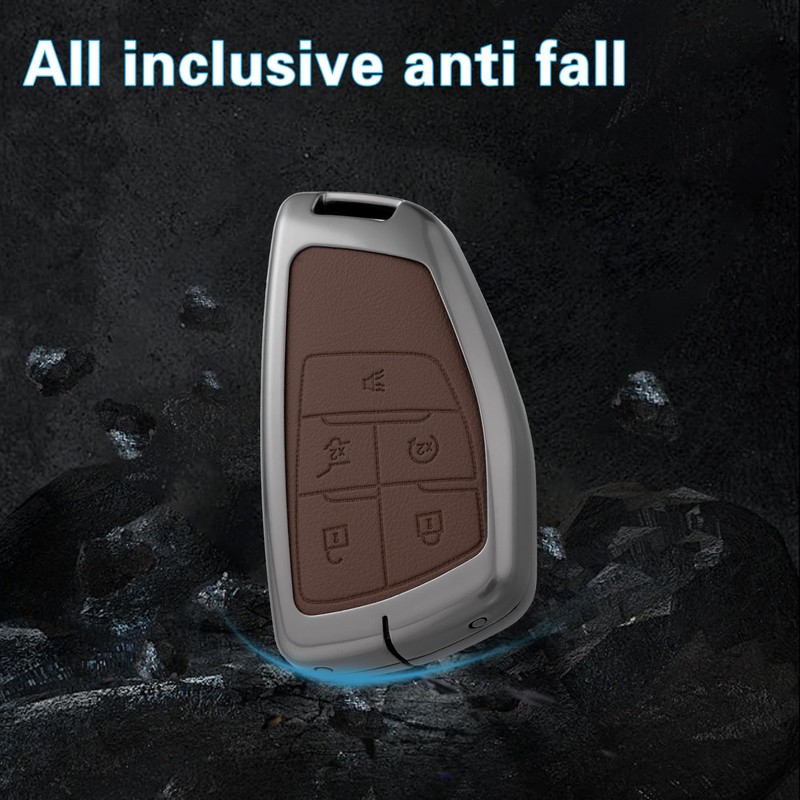 Qunzes Key Fob Cover with Heavy-duty Keychain For Chevy Silverado