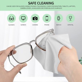 AFCJLTO Glasses Cleaning Cloth, Pack of 15 Microfibre Optician Quality Anti-Fog Cloth Glasses 15 x 18 cm for Glasses Sunglasses Screens Camera Tablets Lens (Black, White, Grey)