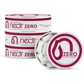 Nectr Energy Zero Pouches - No Caffeine, No Sugar, Zero Calories, Mini Pouches for Oral Fixation and Stress Relief - 4 Pucks of 20 - Black Cherry Flavor