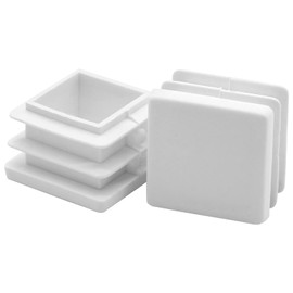 Jiozermi 12 Pcs 1" Square Plastic Plug, White Square Plastic End Cap Furniture Finishing Plug for Pipe Post, Chairs and Furniture
