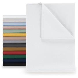 Blumtal Flat Sheet 220 x 275 cm - Easy care bed sheet made from soft, brushed microfibre fabric, without elastic, white