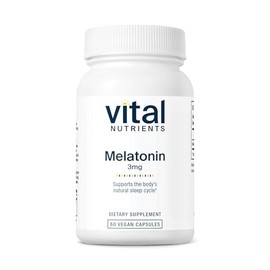Vital Nutrients Melatonina 3mg - Vegana - Melatonina de dosis baja - Suplemento para dormir para apoyar el ciclo natural del sueño del cuerpo* - Glute