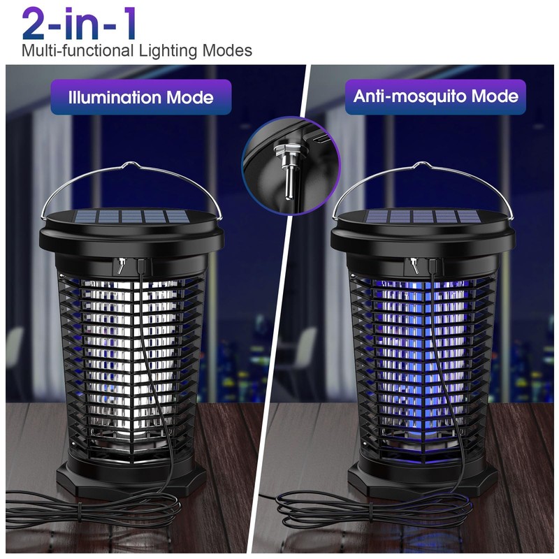 PALONE Bug Zapper for Outdoor & Indoor, USB Rechargeable Solar