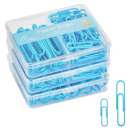 NEEWAY Clips de papel coloridos de varios tamaños, clips pequeños y grandes, 210 unidades, paquete de 3 70 (azul)