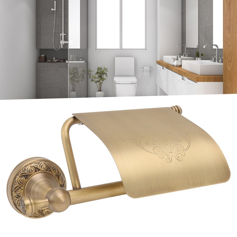 Paper Towel Holder Antique Wall Mounted Copper Stainless Steel Tissue