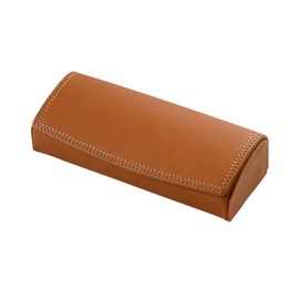 Miragro SL-CD-284 Kip Leather Double Stitched Eyeglass Case (Glasses Case, Sunglasses Case, Men's, Women's, Portable, Storage, Leather, Gift, Present, Father's Day), brown (light brown)