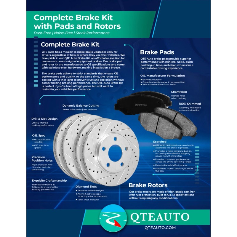 Set of 8 Front-Rear Ceramic Brake Pad Kit For 2010-2013