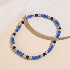 Xeyai Baseball Beaded Necklace,Bling Baseball Necklace, Rhinestone Baseball Necklace for Men Women,Inspired Ice Collection Baseball Necklace, Diamond Baseball Necklaces,Sports Jewelry Gift Accessory