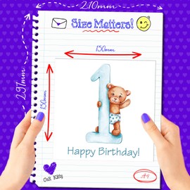 Cult Kitty 1st Birthday Card Boy - Baby Bear 1 - First Birthday Card, Grandson 1st Birthday Card, Great Grandson Birthday Card, Birthday Card 1 Year Old Boy