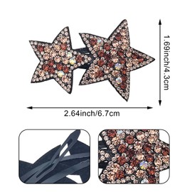 16 PCS Star Snap Hair Clips, Y2K Hair Accessories Non-slip Small Snap Hair Clips Fabric Diamond Alligator Hair Pins For Toddler Girls Women Metal Hair Barrettes