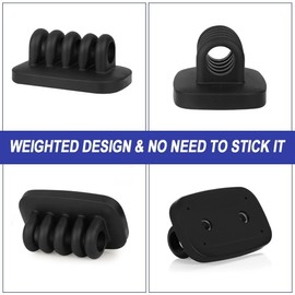 Monaco Cable Clip Holder Weighted Desktop Cord Management Fixture (Black)