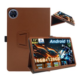 For alpha wolf lpad3 Tablet with Case, 11 Inch Adjustable Anti-collision Dirtproof Waterproof Scratchproof Good Touch Handheld Elastic Band Full Protective Cover Headwolf WPad7 Protective Case (Brown)