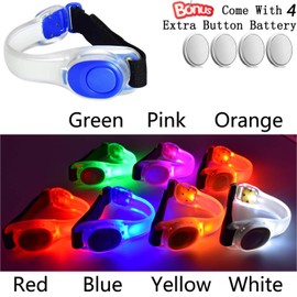 Premium LED Light Up Armband, Reflective Adjustable Wearable Silicone Running Belt Strap / Waterproof Glow in the Dark for Running Jogging Walking Cycling Concert Camping Outdoor Sports (Blue)
