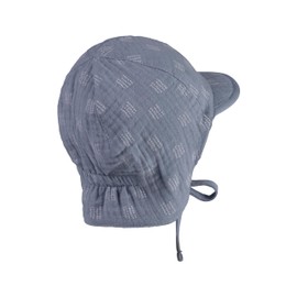 Sterntaler Reversible Visor Cap Graphic with Neck Protection and Tie Strap - Reversible Hat Boys - Baby Hat with Ear Flaps - Reversible Fishing Hat Baby Protects Head from Sunlight, grey