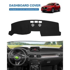 FIILINES - Funda para salpicadero para Mazda CX-5 CX5 2017-2024 (sin HUD), protector de malla antideslizante para salpicadero, accesorios sin deslumbramiento, color negro