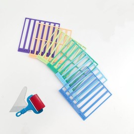 Diamond Art Rulers - Square and Round rulers with Fixed Tools, Precise Gemstone Point Alignment Tools, Suitable for All or Part of The Gemstone DIY Painting Art Diamond Painting Set (6 Pieces)