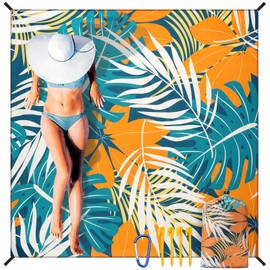 HIHOHO Beach Blanket Waterproof Sandproof Extra Large Beach Mat 79" X 83"/120"x108"for 1-8 Adults Quick Drying Durable Outdoor Picnic Mat for Beach Travel Camping Hiking