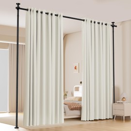 Room Divider Curtain Rods No Drilling, 28-70in/W Adjustable Wall Divider for Room Separation, Portable Partition Room Dividers W/Tension Curtain Rod, Room Divider Screen Panel for Space Separator