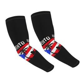 LVGOOKI Cute Puerto Rico Flag Arm Sleeves Puerto Rican Flag Sports Sun Cooling Arm Sleeve for Women Men Cycling, Hiking