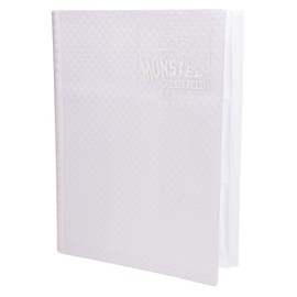 Monster - Carpeta de 9 Bolsillos para Tarjetas coleccionables – Holofoil Blanco con páginas Blancas, protección TCG antirrobo con Bolsillos Acolchados de Carga Lateral, Doble Cara, Capacidad para 360
