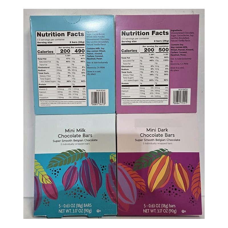 Trader Joe Mini Dark & Milk Chocolate Bars Super Smooth