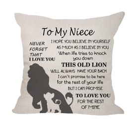 Niece Gifts from Aunt Uncle- Cushion Cover Throw Pillow Cover for Niece, Niece Birthday Gifts Thanksgiving Gifts (niece)