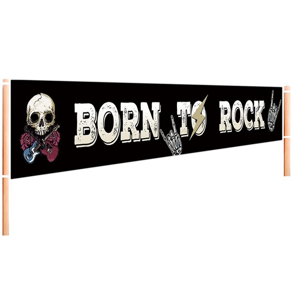 Banner grande Born to Rock | Decoración de fiesta de