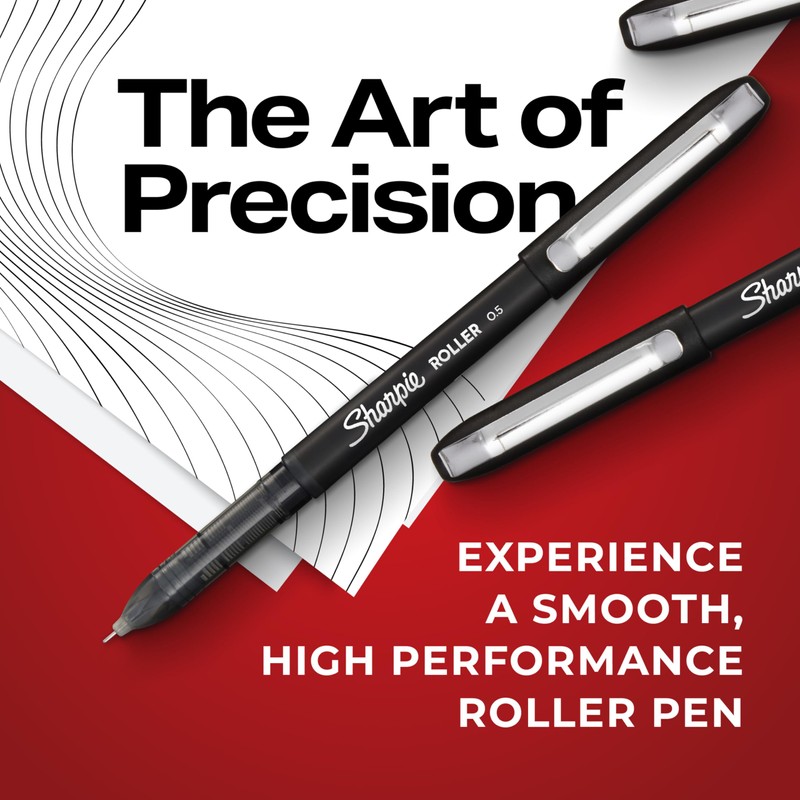 Sharpie Rollerball Pen Needle Point (0.5mm) Precision Pen Blue Ink