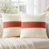 Woaboy Set of 2 Rust Orange Boho Decorative Throw Pillow