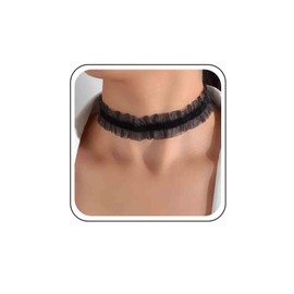 Xmsrn Vintage Black Velvet Choker Necklace Short Lace Choker Necklace Velvet Lace Necklace Short Black Leather Necklace Boho Mesh Lace Clavicle Choker Necklace for Women