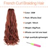 Mscat 18 Inch 8 Packs Pre Stretched French Curly Braiding