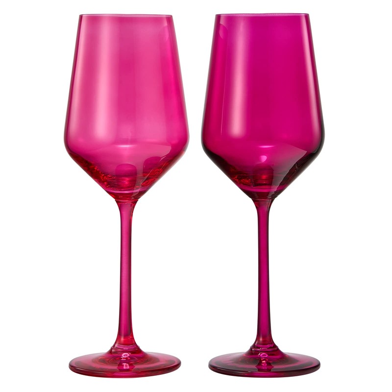 Hot Pink Wine Glasses | Set of 2 | Magenta