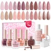 AZUREBEAUTY Vegan Nail Polish Set 8 Colors, Nude Light Dark