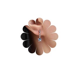 TseenYi Boho Blaue Stern Ohrringe Saphir Stern Ohrringe Blauer Kristall Stern Ohrringe Kleiner Stern Strass Ohrringe Kleiner Stern Baumelnder Ohrstecker Schmuck Für Frauen Und Mädchen
