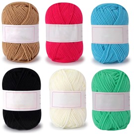 Crochet Yarn, 6 Pack Yarn for Crocheting Knitting Beginners, Cotton Soft Yarn for Crocheting