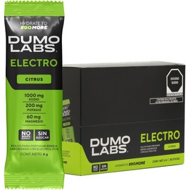 DUMO ELECTRO Electrolitos Orales en polvo sin azucar Suplemento Deportivo Premium para Hidratación con Sodio, Potasio y Magnesio Electrolitos para Energía, Rendimiento y Recuperación Citrus 30 Porciones (30 pack, Citrus