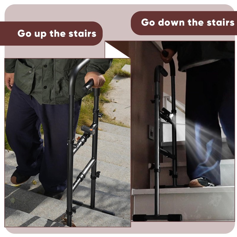 Stair Assist Cane,Standing Stair Lift with Adjustable Height and Width,Poam