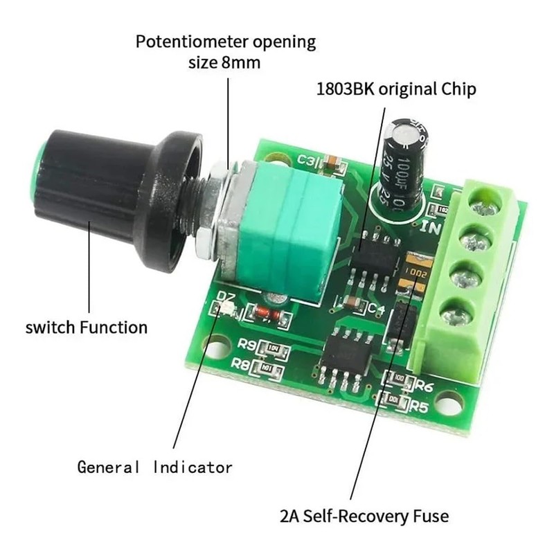 DC 1.8V 3V 5V 6V 12V 2A 1803BK PWM Motor