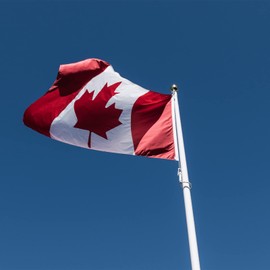 Bradford Canadian Flag 3x6 ft Outdoor, Embroidered Canada Flags Outdoor Heavy Duty, Double Sided Canada Flag with 2 Brass Grommets Polyester