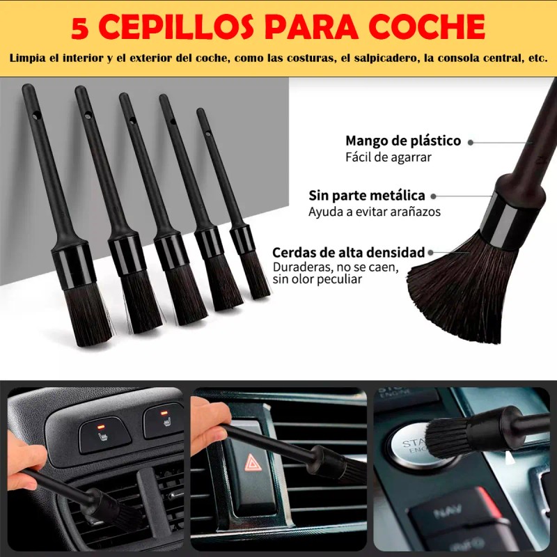 Kit 27pz Limpieza Coche Cepillo Esponja Almohadillas Pulidoras Automotriz Set