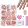 Pack of 240 Natural Acrylic Artificial Nails with Nail Glue