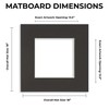 18x18 Mat Bevel Cut for 14x14 Photos - Precut White