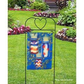 Briarwood Lane Wrought Iron Black Heart Arbor for Garden Flags